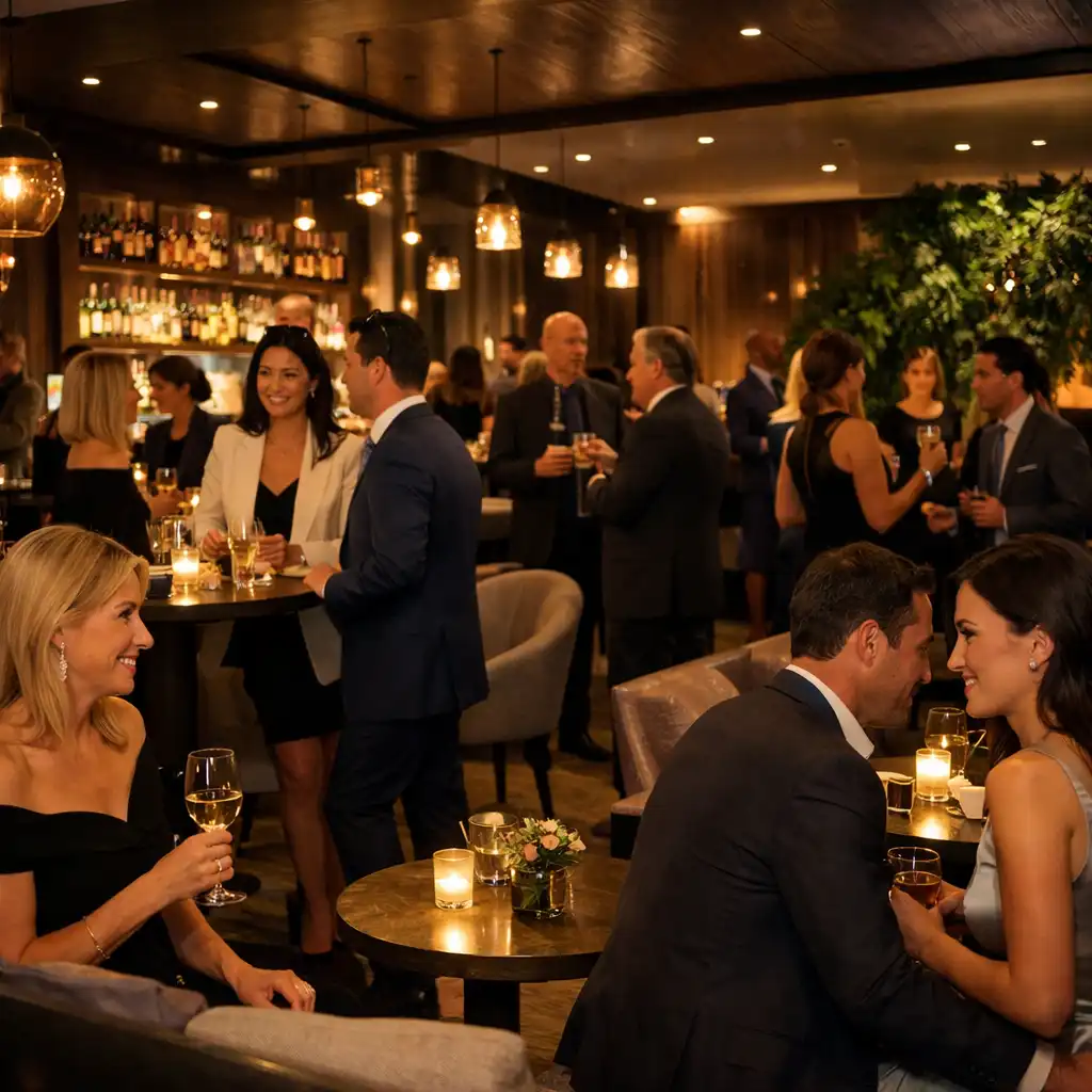 Exkluzív társasági esemény elegáns lounge térben a Balatoviában